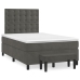 Cama box spring con colchón terciopelo gris oscuro 120x200 cm