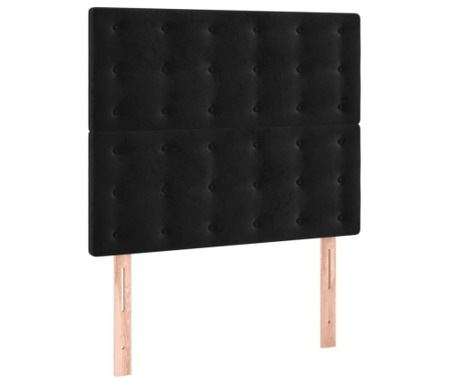 Cama box spring con colchón terciopelo negro 120x200 cm