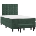Cama box spring con colchón terciopelo verde oscuro 120x200 cm