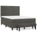 Cama box spring con colchón terciopelo gris oscuro 140x190 cm