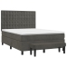 Cama box spring con colchón terciopelo gris oscuro 140x190 cm