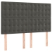 Cama box spring con colchón terciopelo gris oscuro 140x190 cm