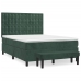 Cama box spring con colchón terciopelo verde oscuro 140x190 cm