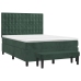 Cama box spring con colchón terciopelo verde oscuro 140x190 cm