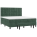 Cama box spring con colchón terciopelo verde oscuro 160x200 cm