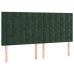 Cama box spring con colchón terciopelo verde oscuro 180x200 cm