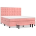 Cama box spring con colchón terciopelo rosa 180x200 cm