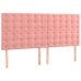 Cama box spring con colchón terciopelo rosa 180x200 cm