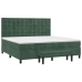 Cama box spring con colchón terciopelo verde oscuro 200x200 cm