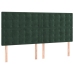 Cama box spring con colchón terciopelo verde oscuro 200x200 cm