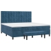 Cama box spring con colchón terciopelo azul oscuro 200x200 cm