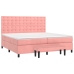 Cama box spring con colchón terciopelo rosa 200x200 cm