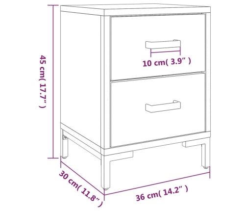 Mesitas de noche 2 uds madera maciza de pino 36x30x45 cm