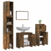 Set de muebles baño 4 pzas madera contrachapada roble ahumado