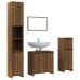 Set de muebles baño 4 pzas madera contrachapada roble marrón