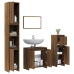 Set de muebles baño 4 pzas madera contrachapada roble marrón