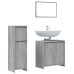 Set de muebles de baño 3 pzas madera contrachapada gris sonoma