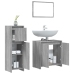 Set de muebles de baño 3 pzas madera contrachapada gris sonoma