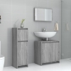 Set de muebles de baño 3 pzas madera contrachapada gris sonoma