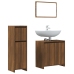 Set de muebles baño 3 pzas madera contrachapada roble marrón