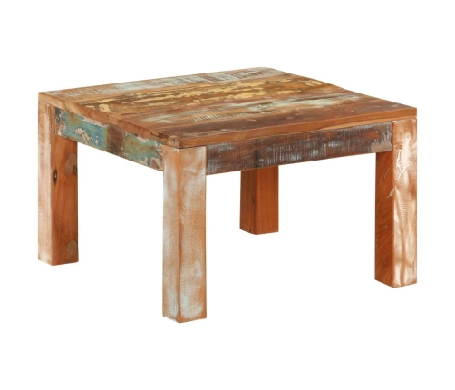 Mesa de centro de madera maciza reciclada 55x55x35 cm