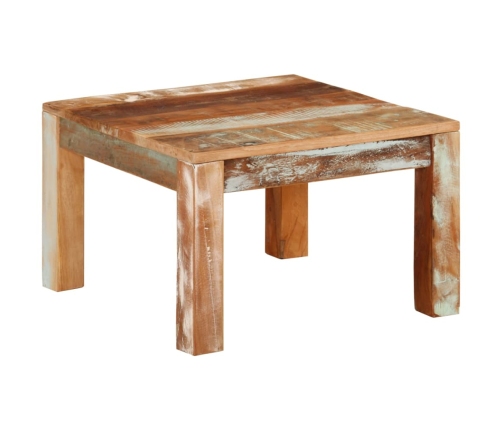 Mesa de centro de madera maciza reciclada 55x55x35 cm