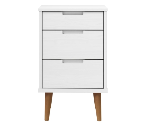 vidaXL Mesita de noche MOLDE madera maciza de pino blanca 40x35x65 cm