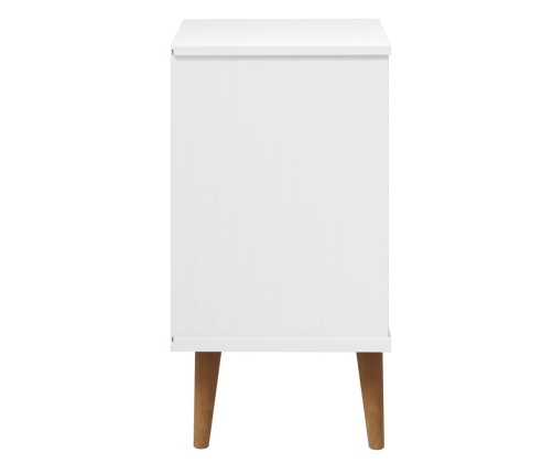 vidaXL Mesita de noche MOLDE madera maciza de pino blanca 40x35x65 cm