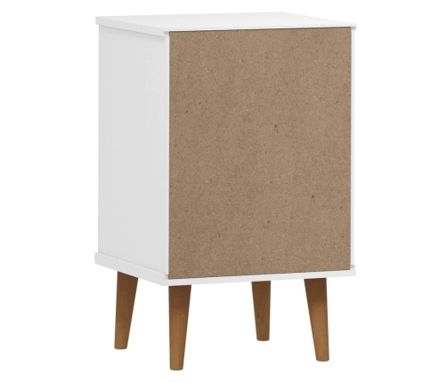 vidaXL Mesita de noche MOLDE madera maciza de pino blanca 40x35x65 cm