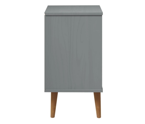 vidaXL Mesita de noche MOLDE madera maciza de pino gris 40x35x65 cm