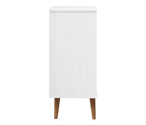 Mesita de noche MOLDE madera maciza de pino blanca 40x35x82 cm