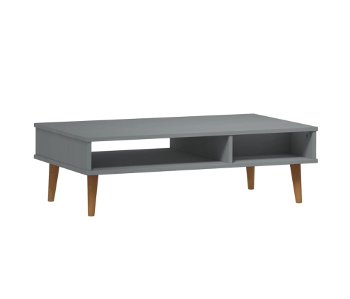 vidaXL Mesa de centro MOLDE madera maciza de pino gris 100x55x31 cm