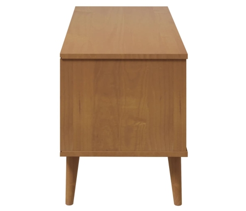 Mueble de TV MOLDE madera maciza de pino marrón 106x40x49 cm