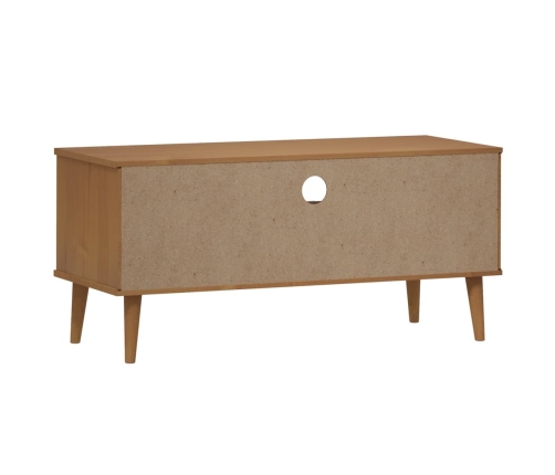 Mueble de TV MOLDE madera maciza de pino marrón 106x40x49 cm