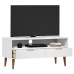 vidaXL Mueble de TV MOLDE madera maciza de pino blanco 106x40x49 cm