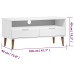 vidaXL Mueble de TV MOLDE madera maciza de pino blanco 106x40x49 cm