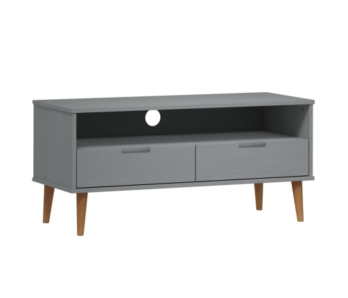 vidaXL Mueble de TV MOLDE madera maciza de pino gris 106x40x49 cm