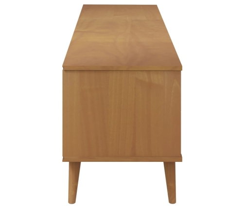 Mueble de TV MOLDE madera maciza de pino marrón 158x40x49 cm