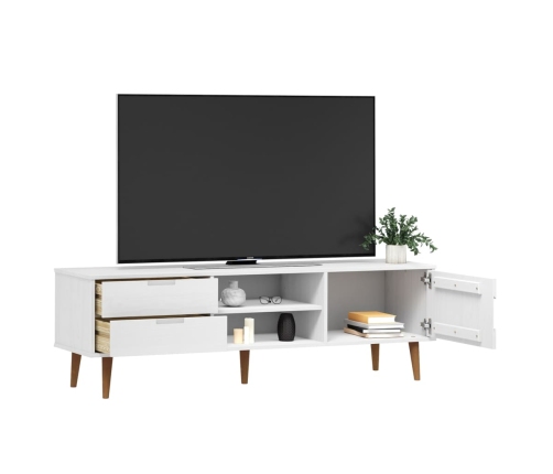 Mueble de TV MOLDE madera maciza de pino blanca 158x40x49 cm