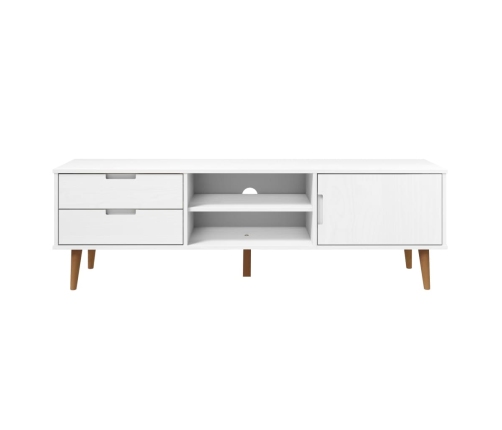 Mueble de TV MOLDE madera maciza de pino blanca 158x40x49 cm