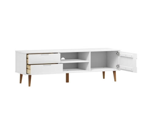 Mueble de TV MOLDE madera maciza de pino blanca 158x40x49 cm