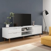 Mueble de TV MOLDE madera maciza de pino blanca 158x40x49 cm