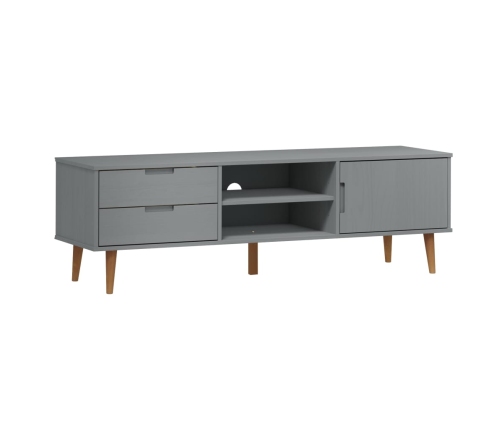 Mueble de TV MOLDE madera maciza de pino gris 158x40x49 cm