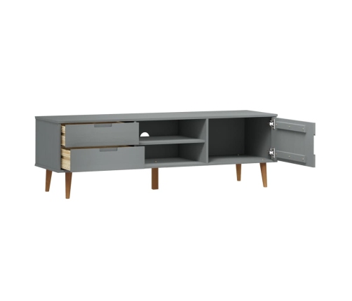 Mueble de TV MOLDE madera maciza de pino gris 158x40x49 cm