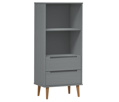 vidaXL Librería MOLDE madera maciza de pino gris 60x35x133,5 cm