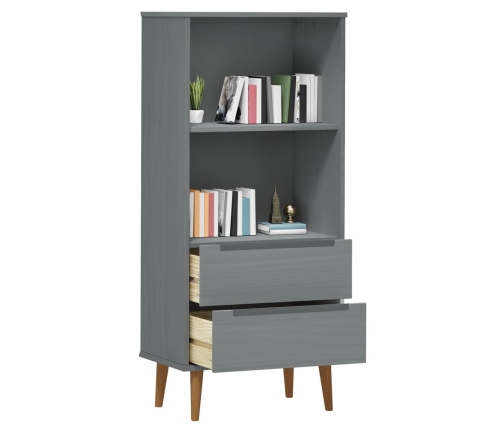 vidaXL Librería MOLDE madera maciza de pino gris 60x35x133,5 cm