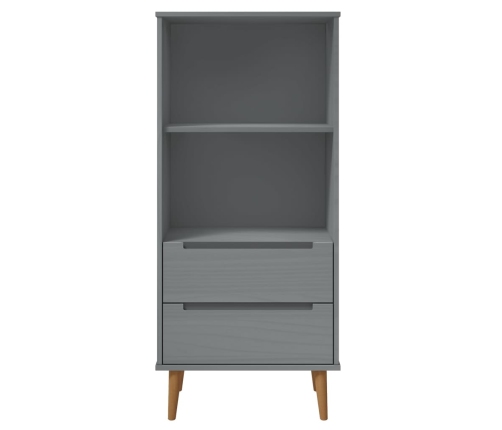 vidaXL Librería MOLDE madera maciza de pino gris 60x35x133,5 cm