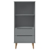 vidaXL Librería MOLDE madera maciza de pino gris 60x35x133,5 cm