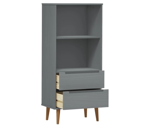 vidaXL Librería MOLDE madera maciza de pino gris 60x35x133,5 cm