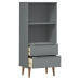 vidaXL Librería MOLDE madera maciza de pino gris 60x35x133,5 cm